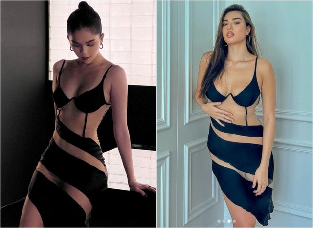 Đặc biệt, nếu như Ngọc Trinh dễ dàng cân được mọi kiểu váy đầm thì về phía Anchilee, dù diện item khó nhằn nhưng cô nàng chẳng hề để lộ nhược điểm hình thể nào. Đặc biệt, nếu như Ngọc Trinh dễ dàng cân được mọi kiểu váy đầm thì về phía Anchilee, dù diện item khó nhằn nhưng cô nàng chẳng hề để lộ nhược điểm hình thể nào.