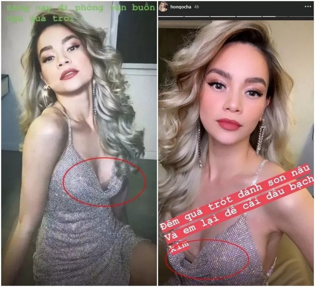 Tuy nhiên, dù item này có thể giúp "Nữ hoàng giải trí" tăng vẻ sexy lên thấy rõ thì Hồ Ngọc Hà cũng khó cứu lại độ duyên dáng vì màn lộ miếng dán ngực khá kém duyên. Vì lỗi thời trang này mà giọng ca "Đêm nghe tiếng mưa" cũng mất điểm kha khá trong mắt người hâm mộ. Tuy nhiên, dù item này có thể giúp "Nữ hoàng giải trí" tăng vẻ sexy lên thấy rõ thì Hồ Ngọc Hà cũng khó cứu lại độ duyên dáng vì màn lộ miếng dán ngực khá kém duyên. Vì lỗi thời trang này mà giọng ca "Đêm nghe tiếng mưa" cũng mất điểm kha khá trong mắt người hâm mộ.
